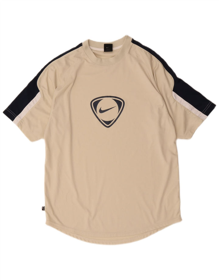 T-shirt męski Nike Top UK 39/41 Średni beżowy poliester z blokami kolorów