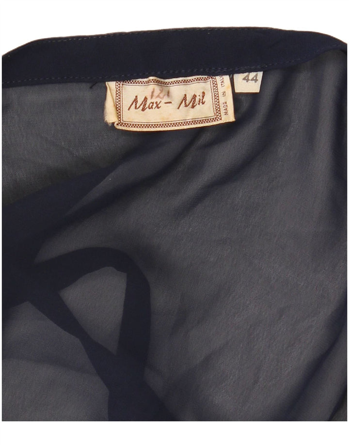 Vintage damski top na ramiączkach IT 44, średni granatowy w kwiaty