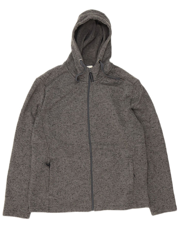 Męski sweter z kapturem i zamkiem Mountain Warehouse XL, szary, nakrapiany poliester