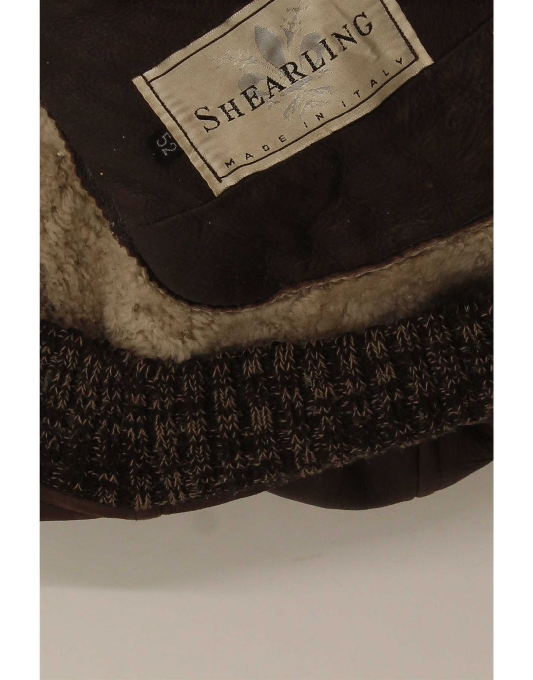 Vintage męska kurtka shearling IT 52 XL brązowa nakrapiana