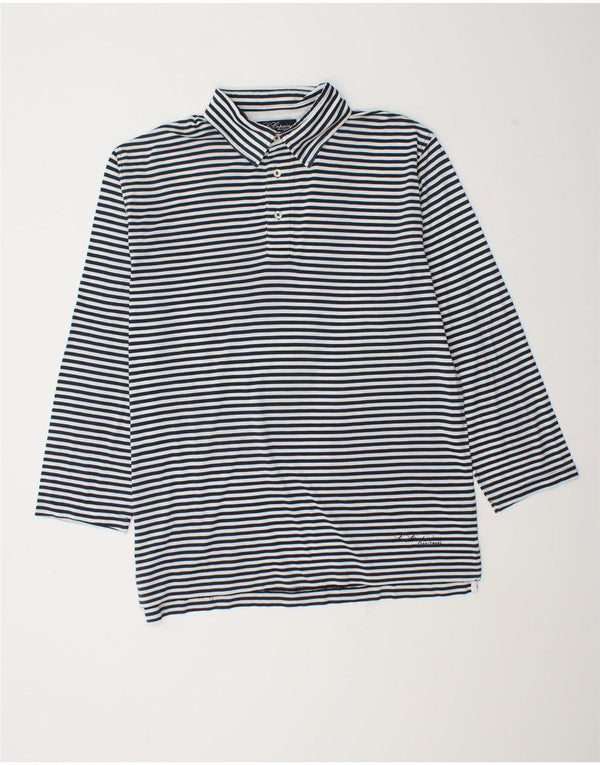 Męska koszulka polo z rękawem 3/4 Les Copains, 2XL, bawełniana w granatowe paski