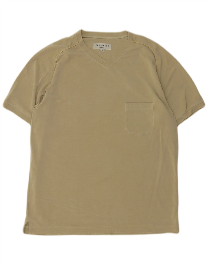 Ted Baker Męski T-shirt, rozmiar 4, duży, bawełniany khaki