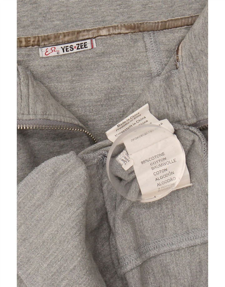 YES ZEE Womens Tracksuit Top Jacket UK 12 Medium Grey Cotton