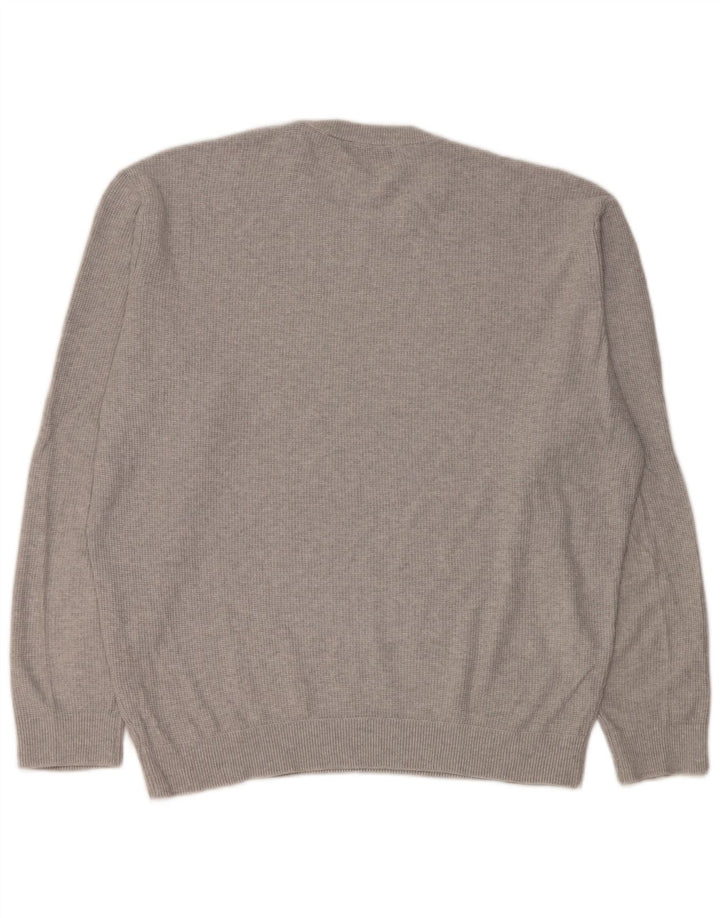 Męski sweter z okrągłym dekoltem Zara, duży, szary