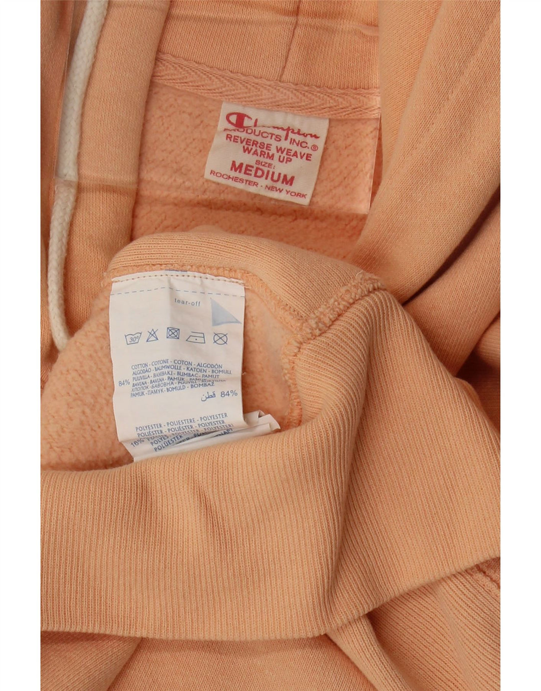 Męski sweter z kapturem CHAMPION, średni pomarańczowy, bawełniany