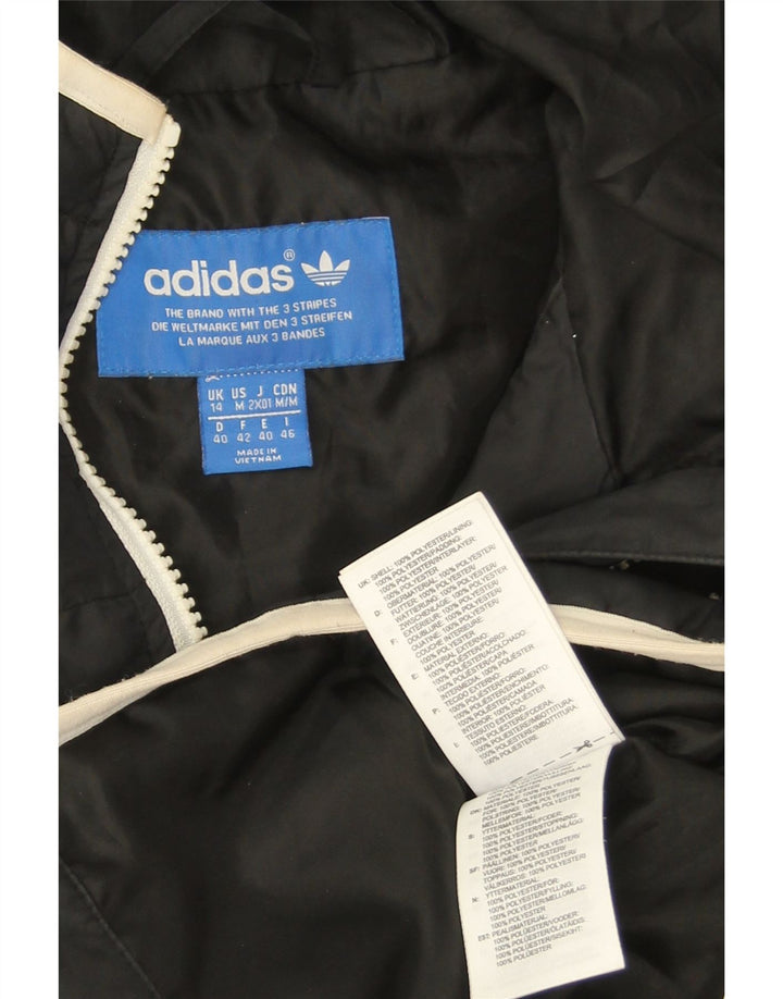 Damska kurtka z kapturem i wyściełaną Adidas UK 14, średni czarny poliester