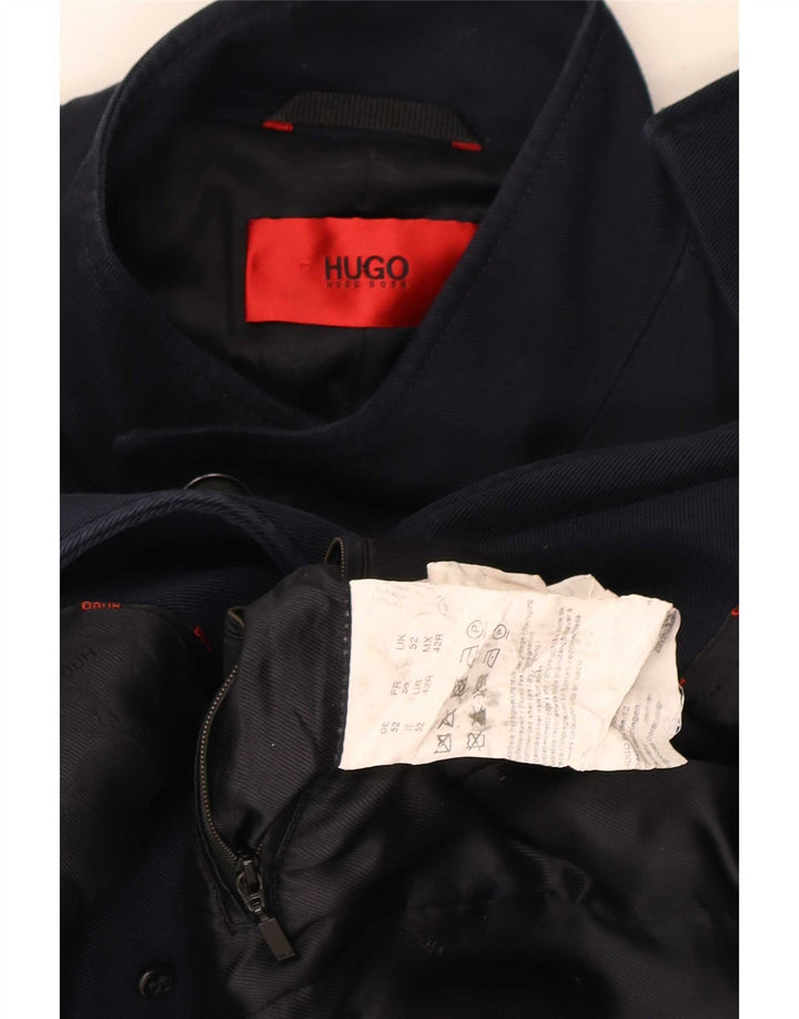Płaszcz męski Hugo Boss EU 52 XL, granatowy, bawełniany