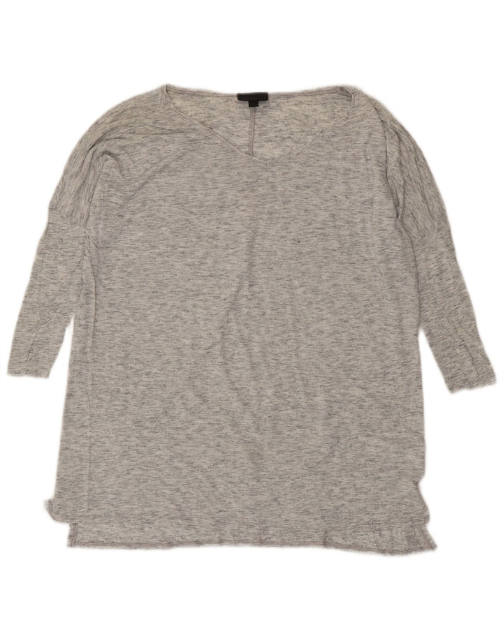 Topshop damski top oversize z rękawem 3/4, UK 8, mała, szara, nakrapiana wiskoza