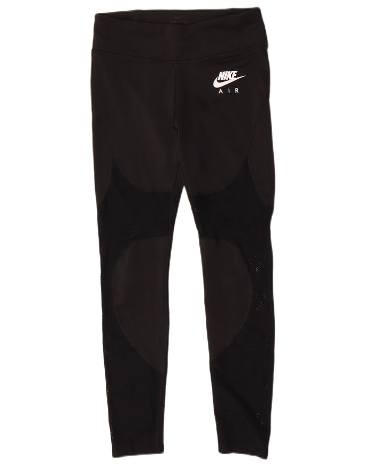 Damskie legginsy Nike Dri Fit Graphic UK 12, średni czarny poliester
