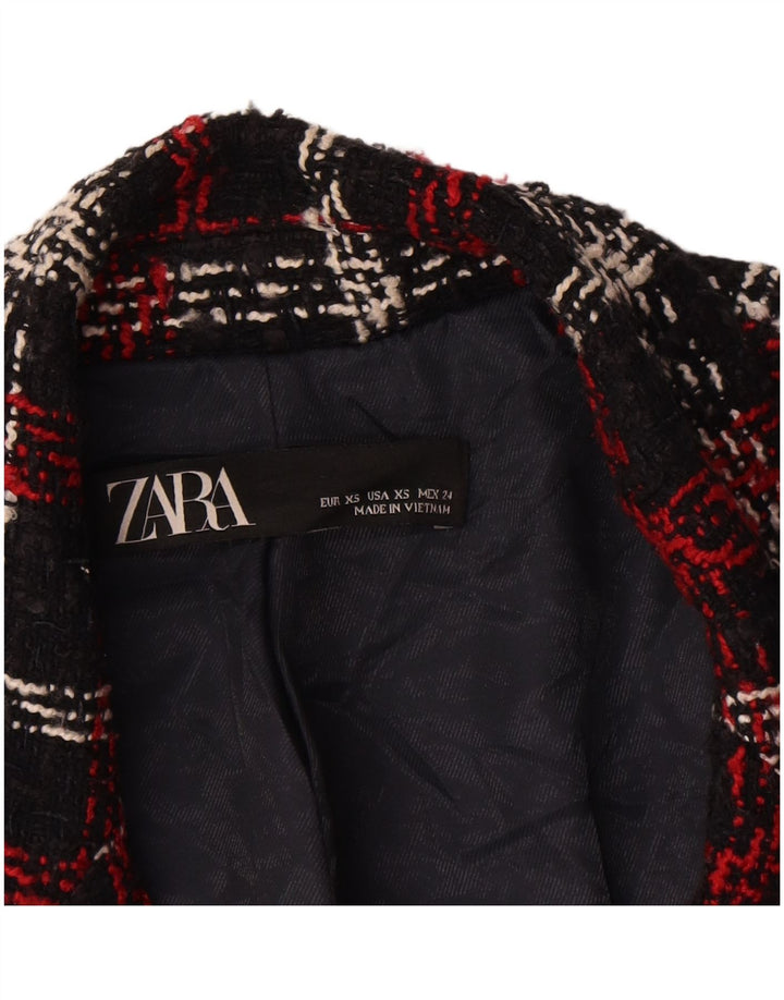Damska marynarka oversize z podwójnymi piersiami Zara UK 6 XS w czerwoną kratkę