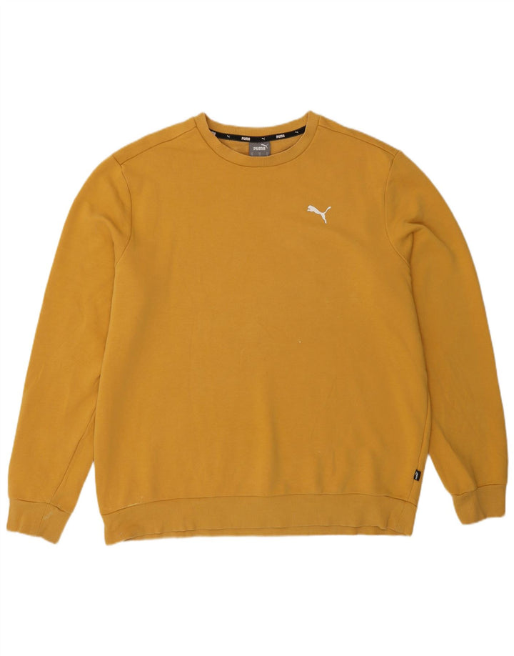 Męska bluza puma o regularnym kroju, XL, żółta, bawełniana