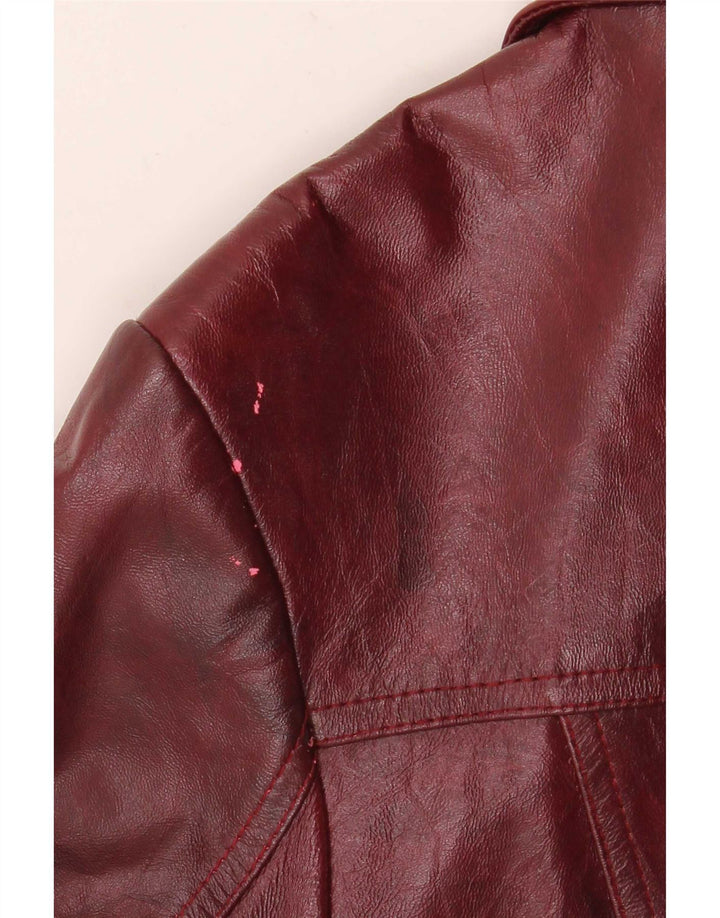 Kurtka skórzana damska Vintage UK 26 5XL Burgundowa
