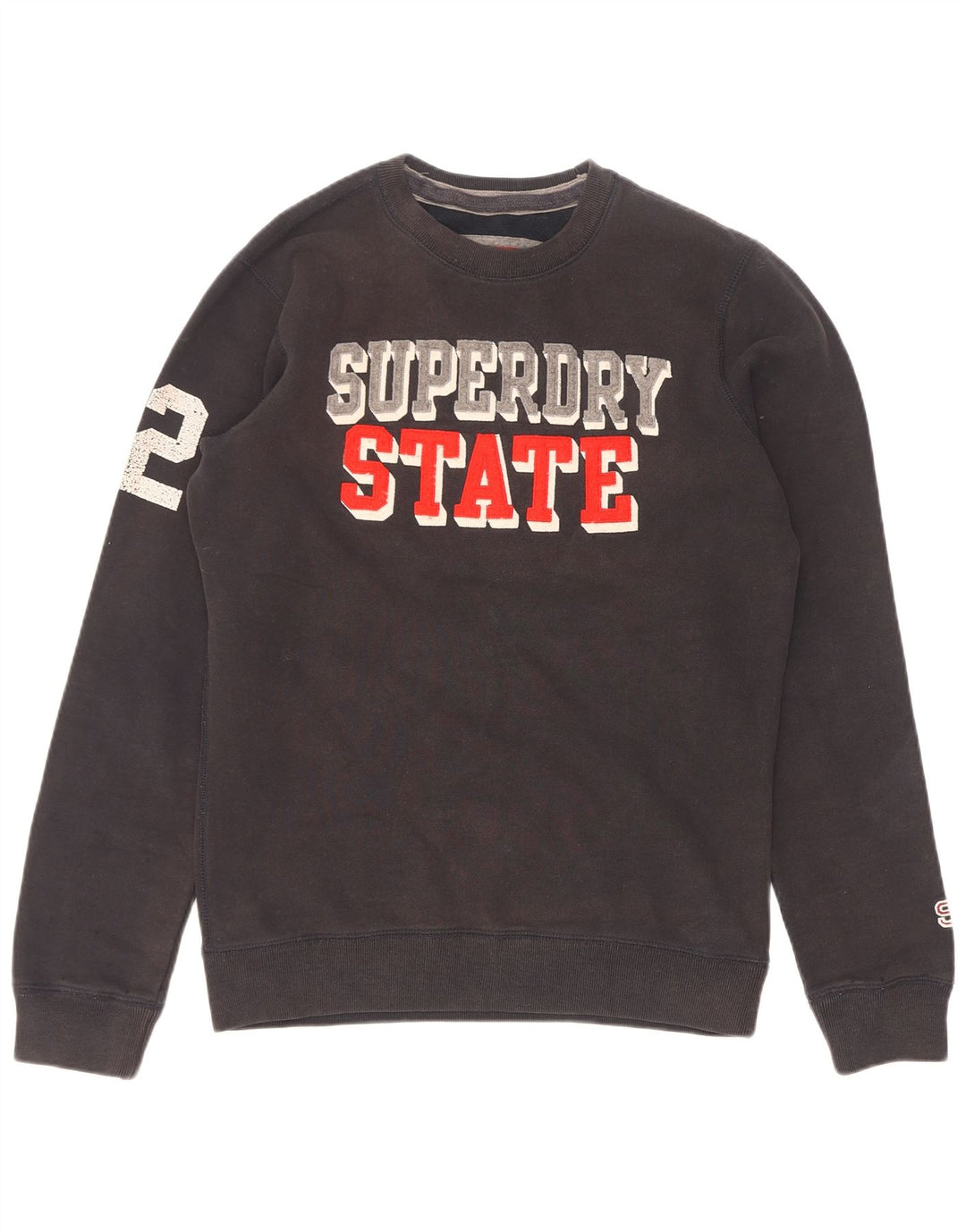 Męski sweter z grafiką Superdry, mały, czarny, bawełniany