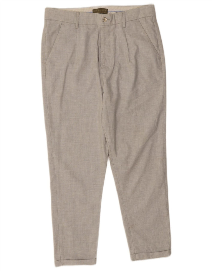Męskie spodnie chino Zara EU 40 Medium W31 L24 Szary poliester