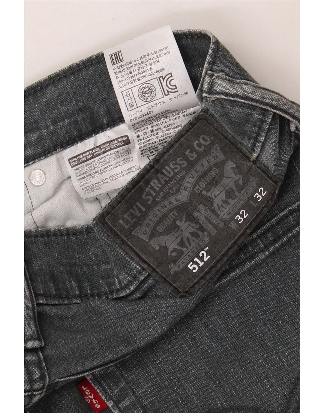 Męskie jeansy LEVI'S 512 Slim Tapered W32 L32 Szara bawełna