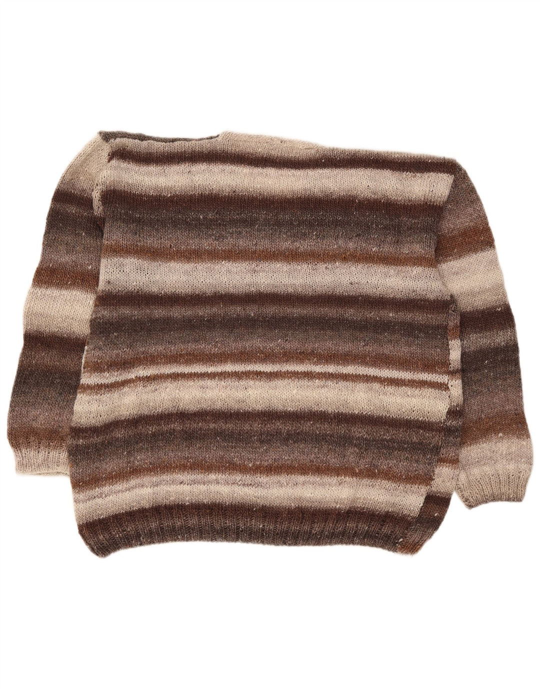 Vintage męski sweter z dekoltem w kształcie litery V, XL, w brązowe paski