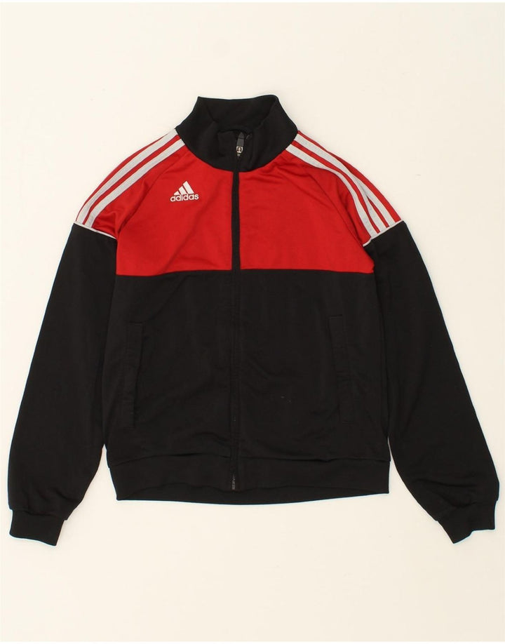ADIDAS Boys Tracksuit Top Jacket 11-12 Years Medium Black Colourblock Vintage Adidas and Second-Hand Adidas from Messina Hembry 
