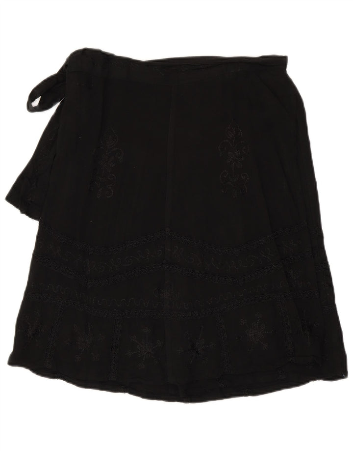 Vintage damska spódnica kopertowa W30 Medium Black Paisley