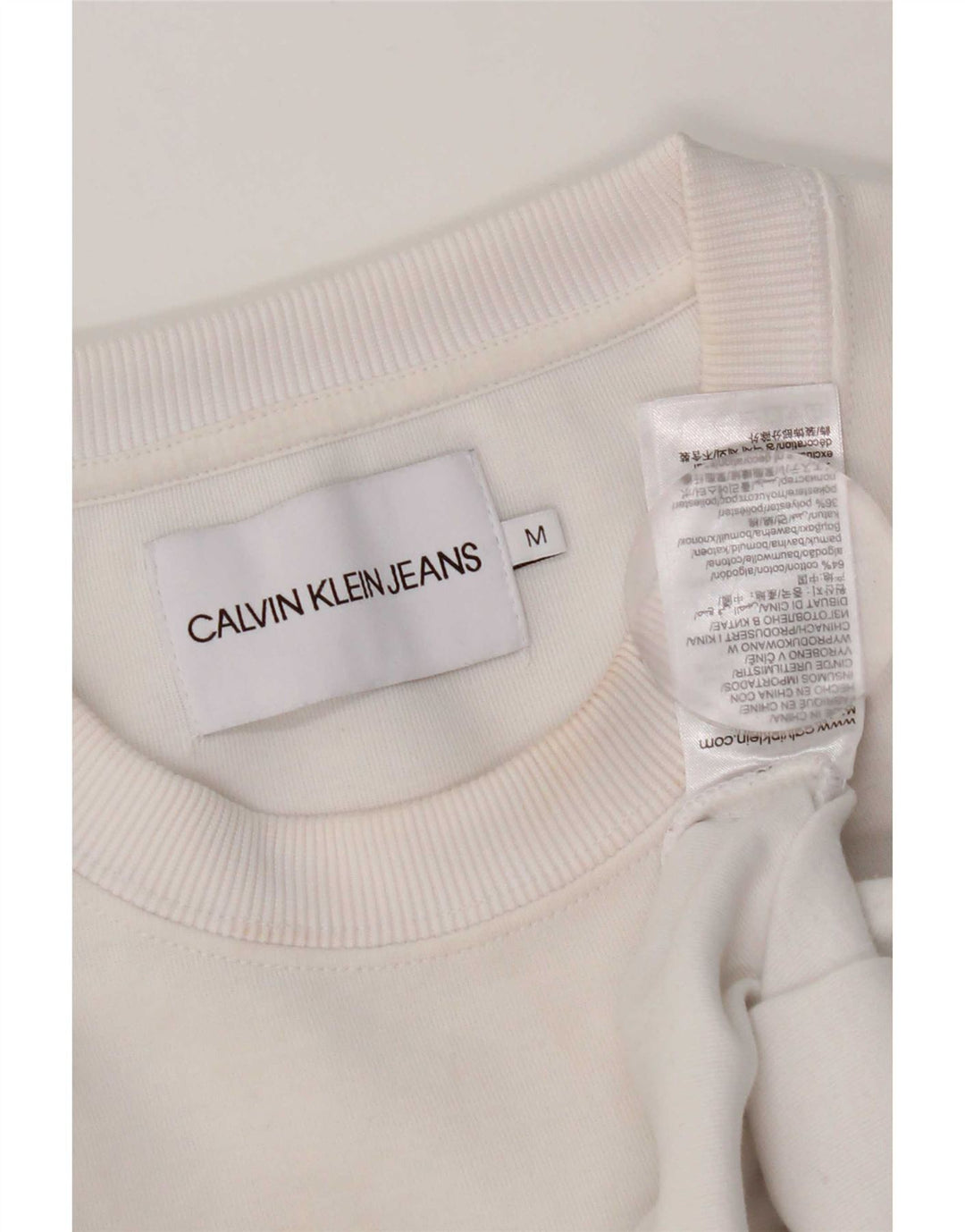 Damska bluza oversize Calvin Klein Jeans UK 14, średnia biel