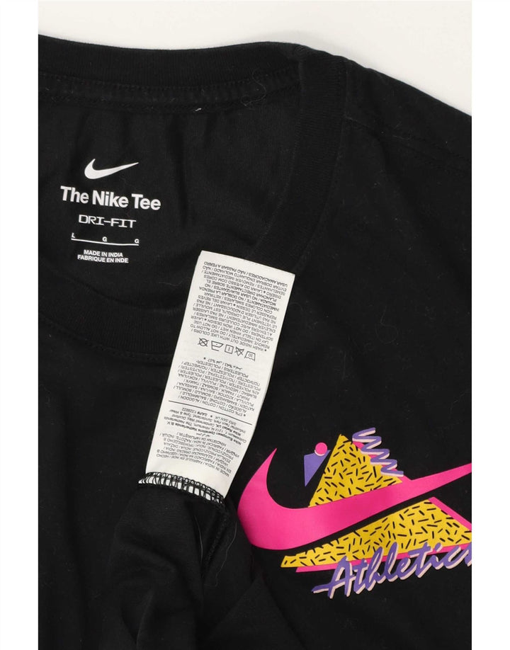Męski T-shirt z grafiką Nike, duży, czarny, bawełniany