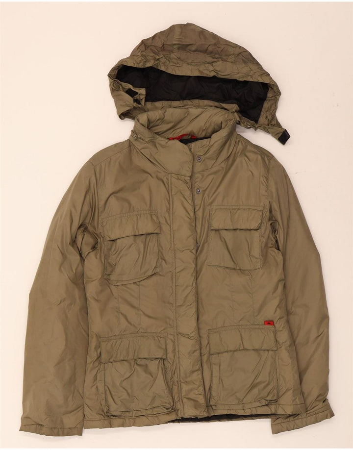 Damska kurtka wiatrówka z kapturem Kappa UK 18 XL Khaki