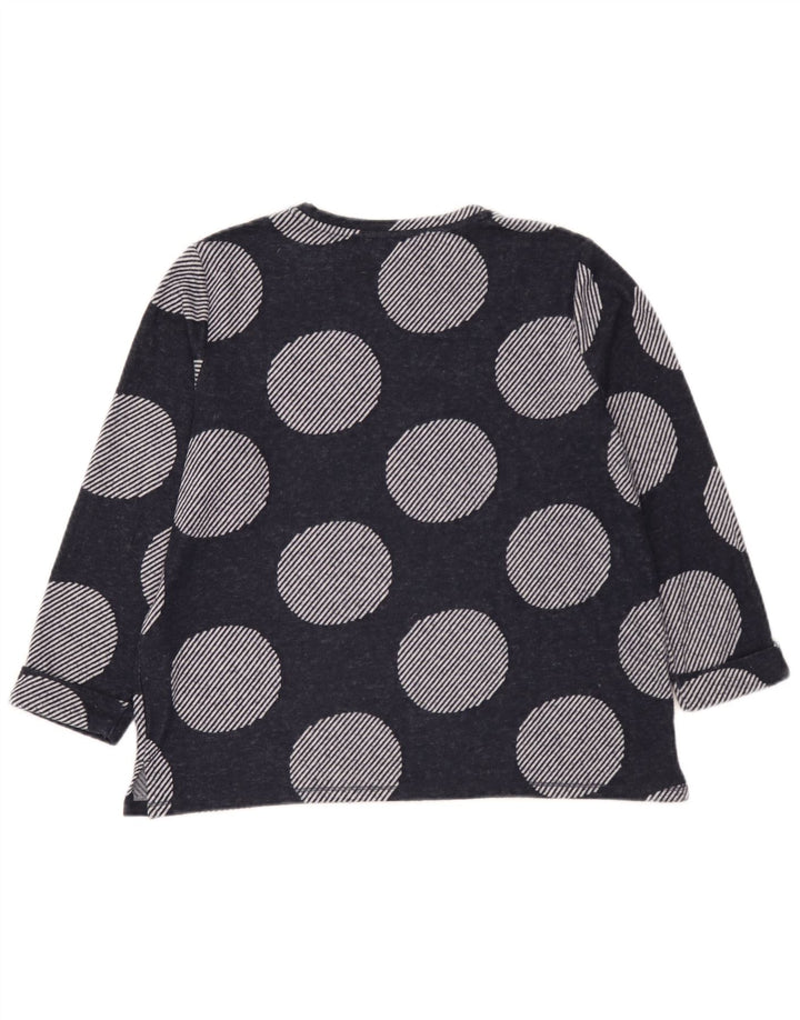Marks & Spencer Damski top z rękawem 3/4, UK 14, duży, granatowy w kropki