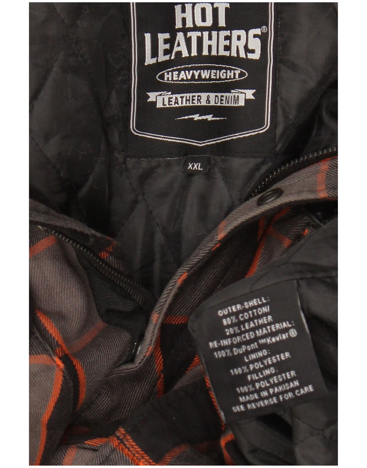 Koszula męska drwal Vintage 2XL szara bawełniana kratka