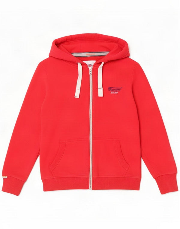 Damski sweter z kapturem i zamkiem Superdry UK 14 Medium Red Cotton