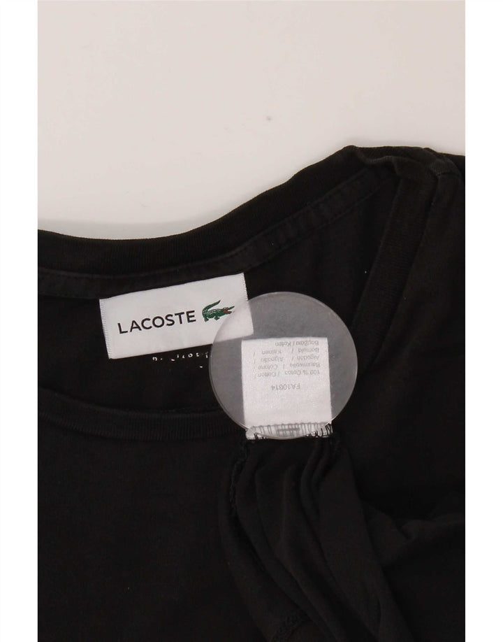 Lacoste Męski T-shirt Top Średni Czarny Bawełniany