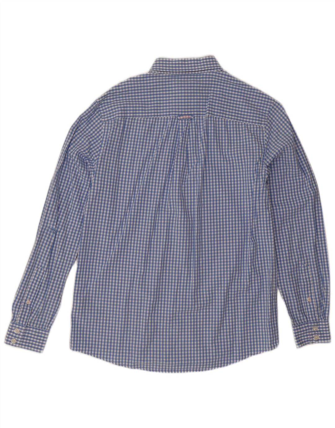 Crew Clothing Męska koszula o klasycznym kroju, mała, niebieska bawełniana kratka