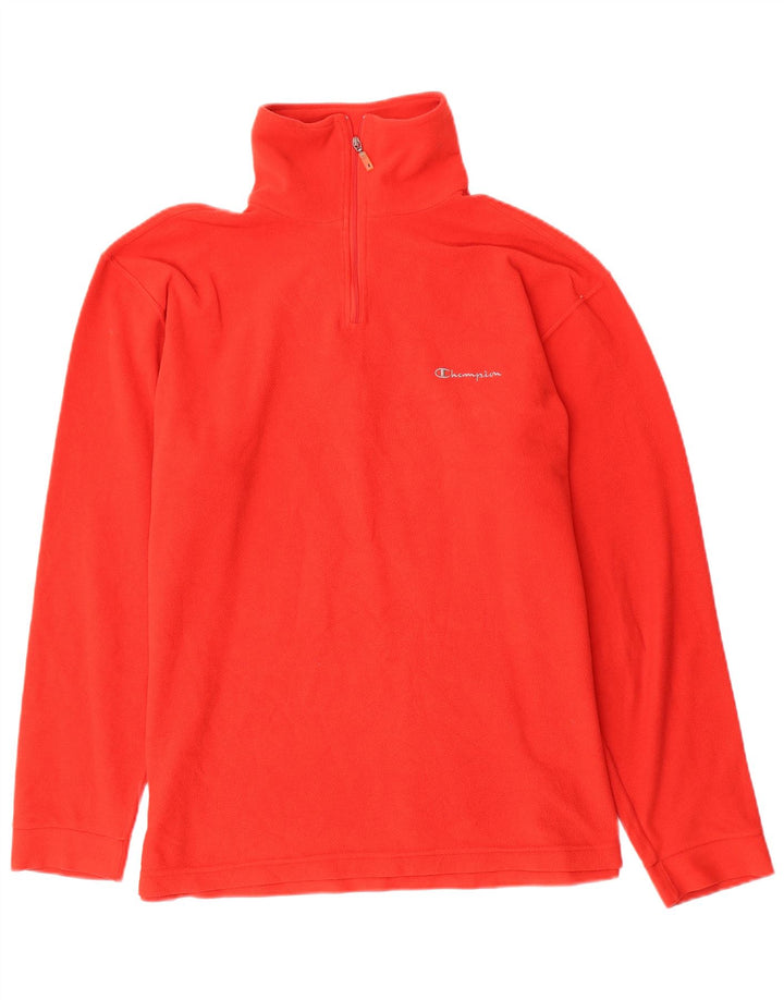 Męski sweter polarowy CHAMPION XL, czerwony, poliestrowy, zapinany na zamek