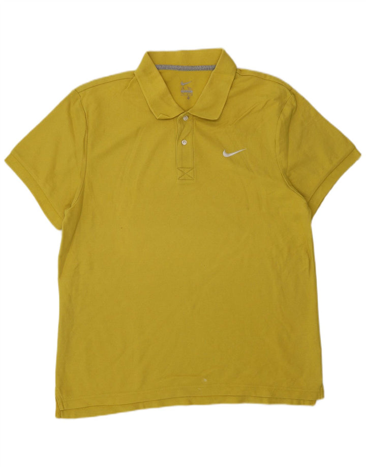 Męska koszulka polo NIKE, średnia żółta bawełna