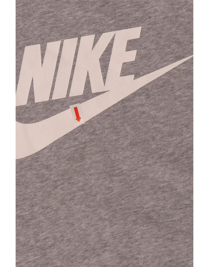 Damska bluza z grafiką Nike, UK 10, mała, szara, nakrapiana bawełna