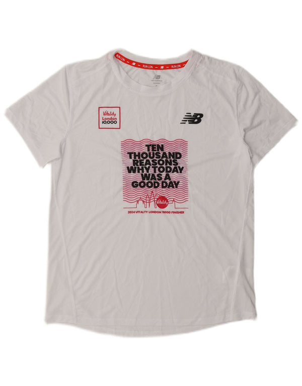 Damska koszulka New Balance Oversize Graphic Top UK 10 Small White