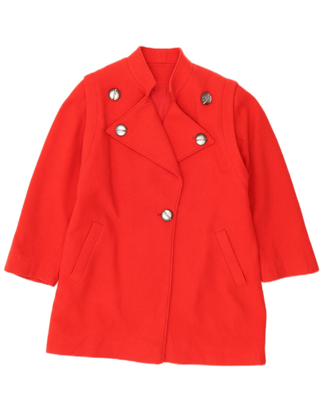 Płaszcz damski w stylu vintage UK 14, duży, czerwony, wełniany