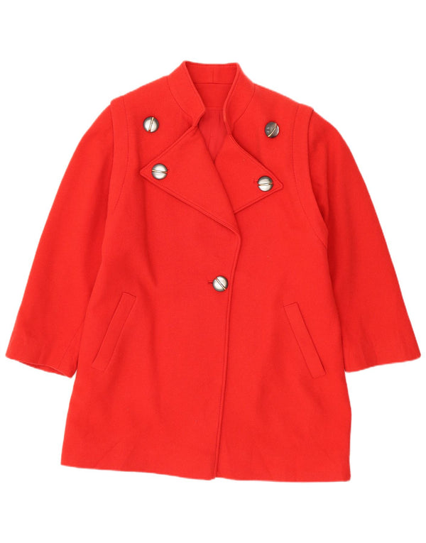 Płaszcz damski w stylu vintage UK 14, duży, czerwony, wełniany