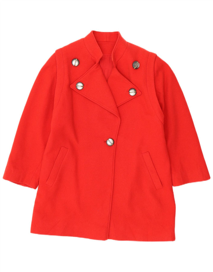 Płaszcz damski w stylu vintage UK 14, duży, czerwony, wełniany