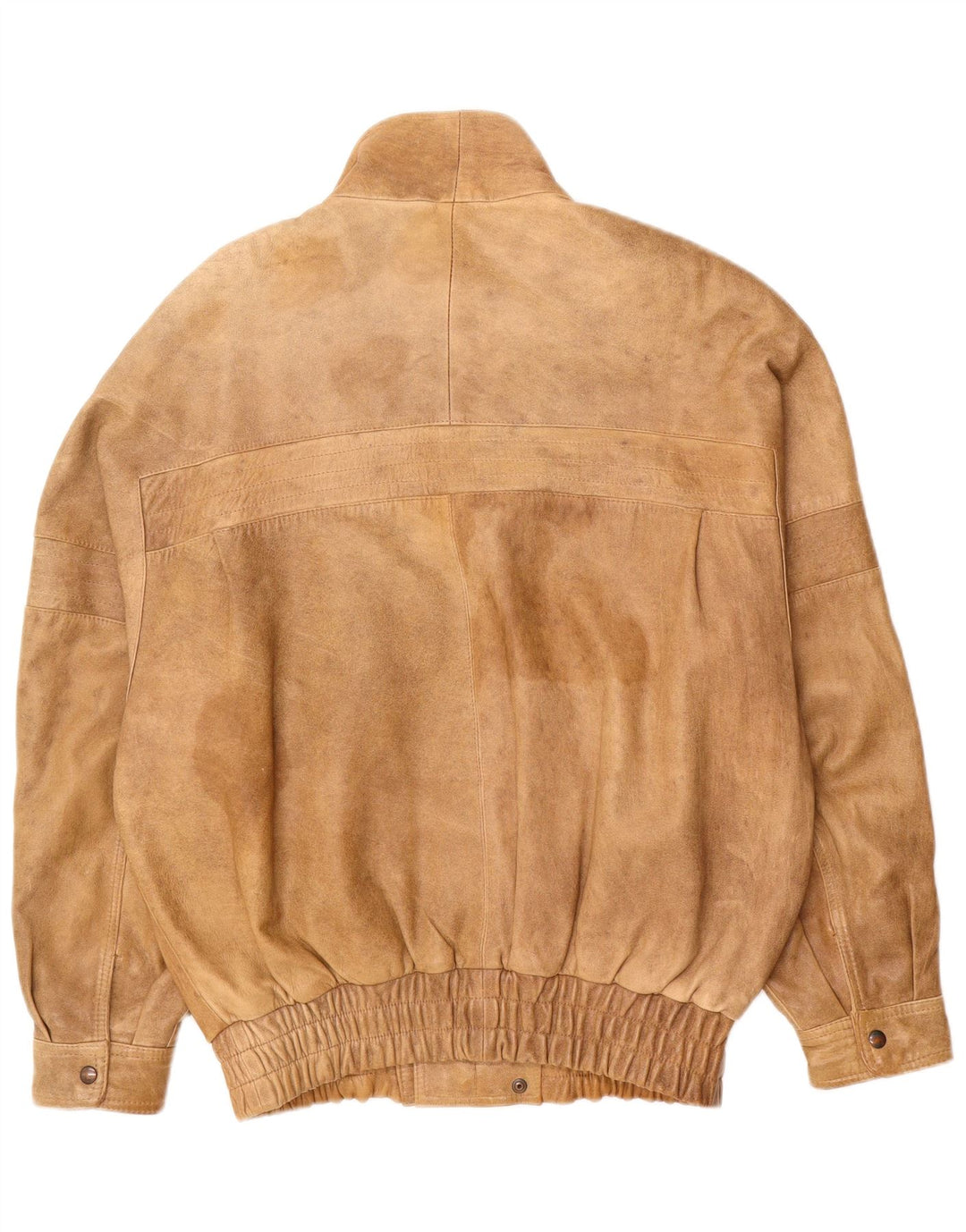 VINTAGE Mens Leather Jacket EU 54 2XL Beige Leather