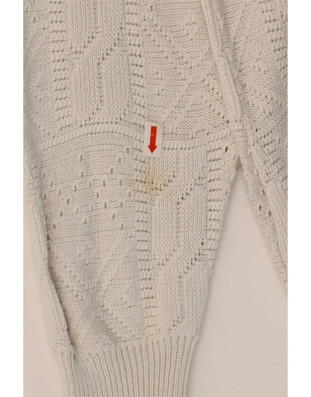 Vintage damski sweter zapinany na guziki IT 42 średni biały akryl