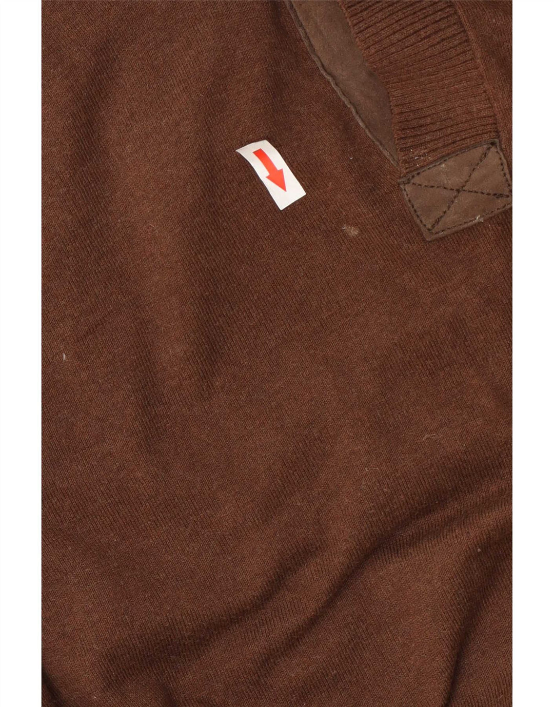 Męski sweter Massimo Dutti z szalowym dekoltem XL, brązowy, bawełniany