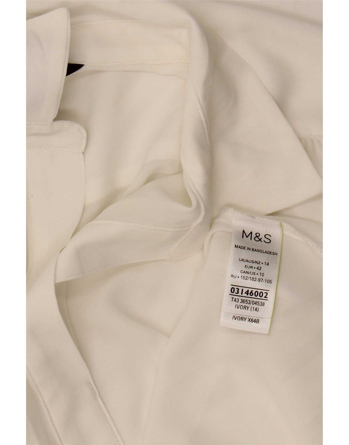 Bluzka damska Marks & Spencer UK 14, duża, biała, poliester
