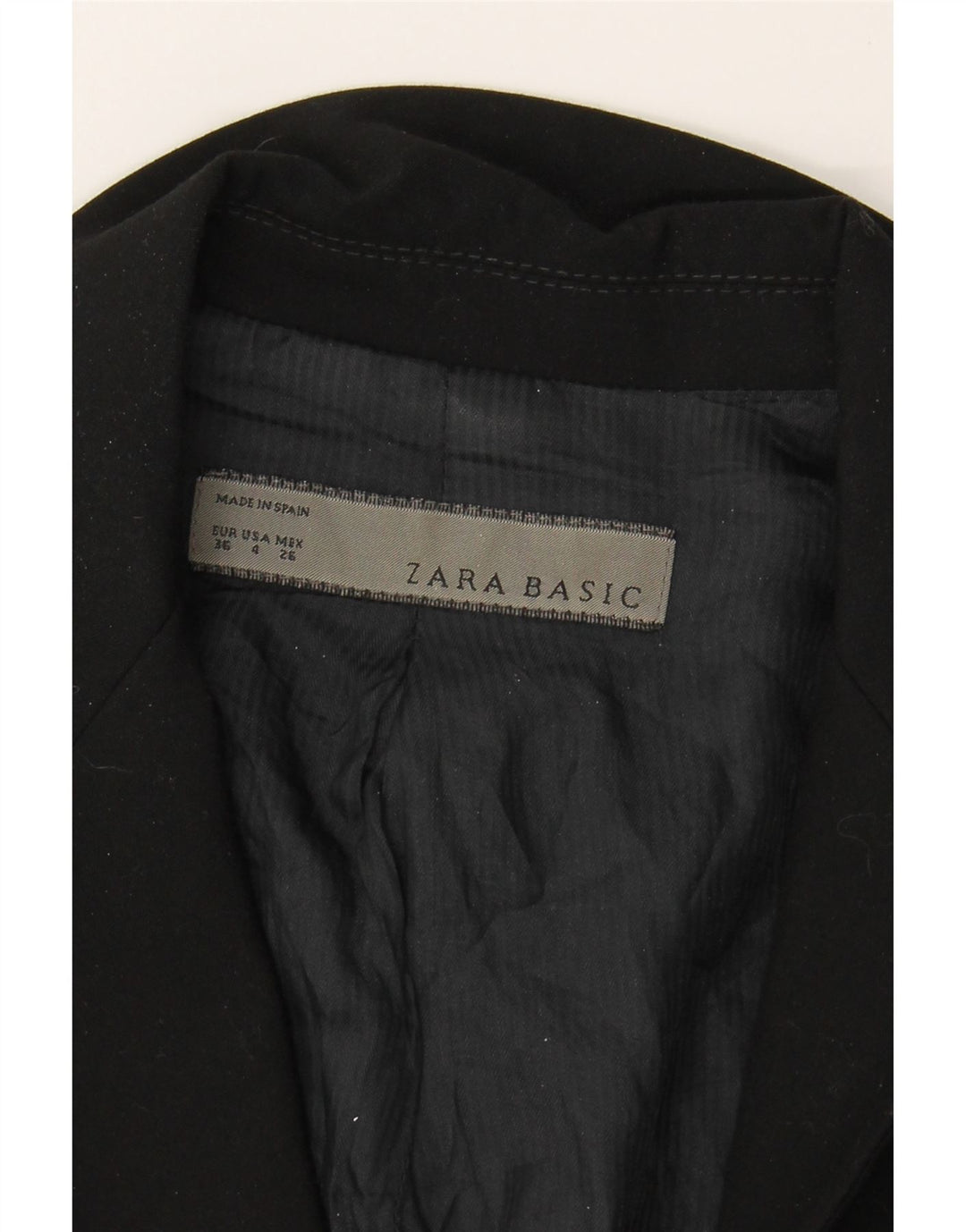 ZARA Womens 1 Button Blazer Jacket EU 36 XS Black Vintage Zara and Second-Hand Zara from Messina Hembry 