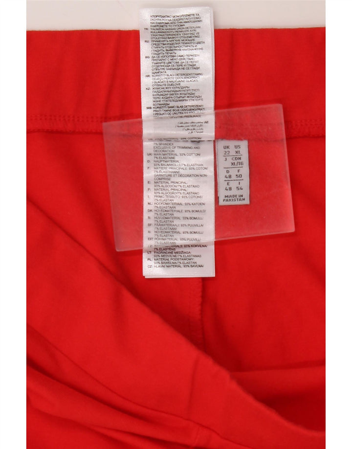 Legginsy damskie ADIDAS UK 22 2XL Czerwone bawełniane