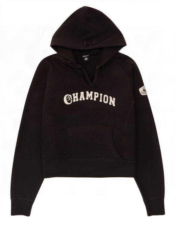 Damska bluza z kapturem Champion Graphic UK 12, średnia czarna bawełna