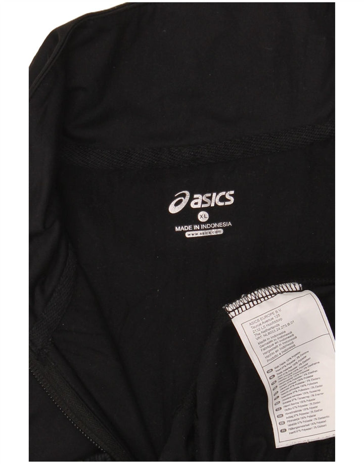 Damska kurtka dresowa Asics UK 18 XL, czarny poliester z blokami kolorów
