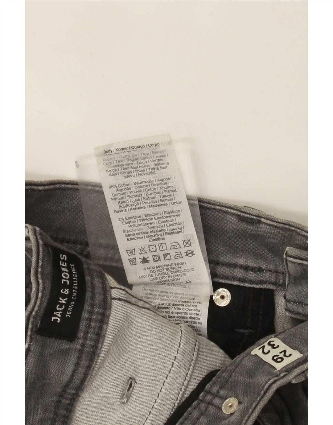 Męskie jeansy typu slim Jack & Jones W29 L32 Szara bawełna