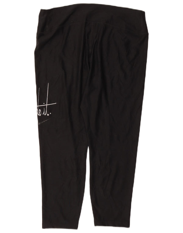 Damskie legginsy NIKE Dri Fit Graphic Capri UK 18 XL, czarny poliester