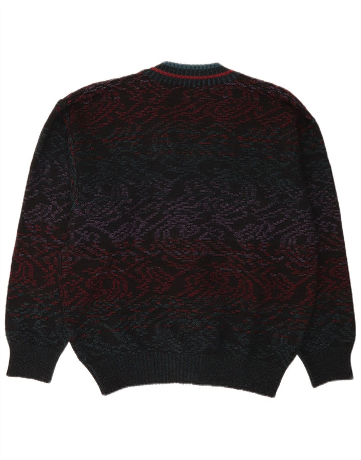 Vintage męski sweter kardigan IT 50 średni wielobarwny geometryczny