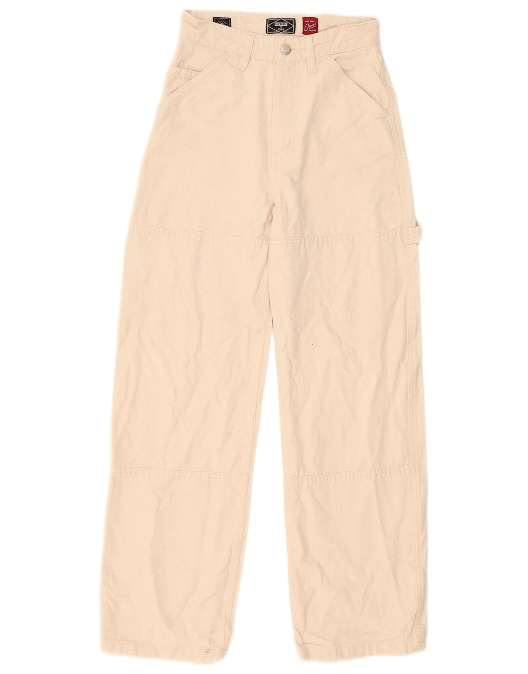 Damskie spodnie Superdry Straight Cargo W26 L30 Beżowe