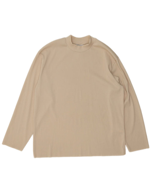 Męski top Zara z długim rękawem XL, beżowy, poliester